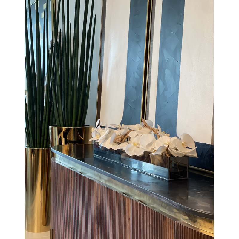 Orchid Stems in Planter, 36″L x 4″W x 4″H