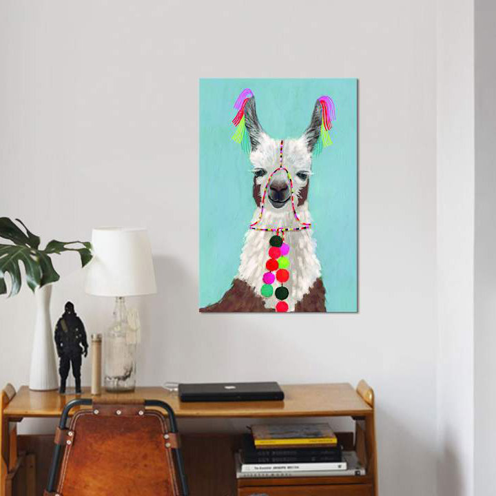 « orneed llamas i », impression sur toile tendue, H 40 po x l 26 po x P 1,5 po, Toile tendue, Pas de tapis