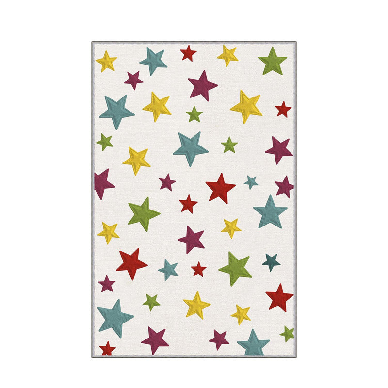 Luxurious Woven Area Rug, 5.9 x 9.2 ft, 100% Polyester, Antibacterial | Non-Slip PVC Felt Dot Underside, 0.3 in Pile Height | Machine Washable, 3D Digital Print, Perfect for Living Room & Bedroom Décor