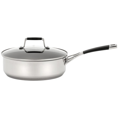 Stellar Induction, 24cm Stainless Steel Non-Stick Sauté Pan with Glass Lid