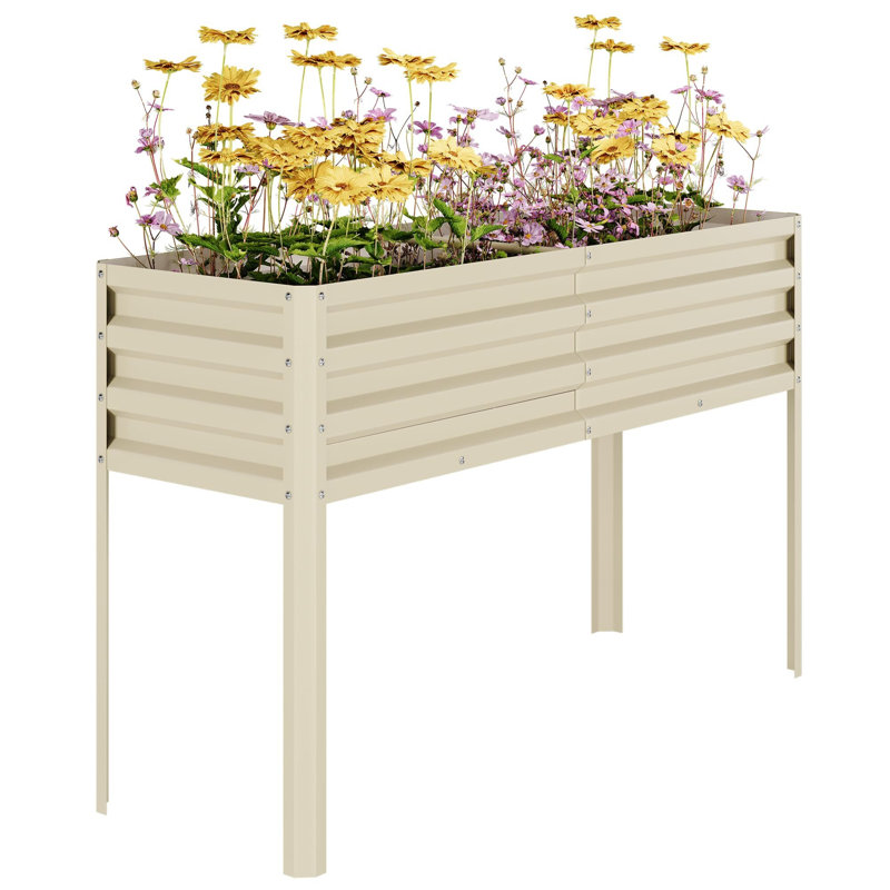 Raised Garden Bed with -Watering Reservoir - Tall Elevated Square Planter Box for Vegetables/Herbs, Heavy Duty Steel Panels & Drainage (Water Tank Included)