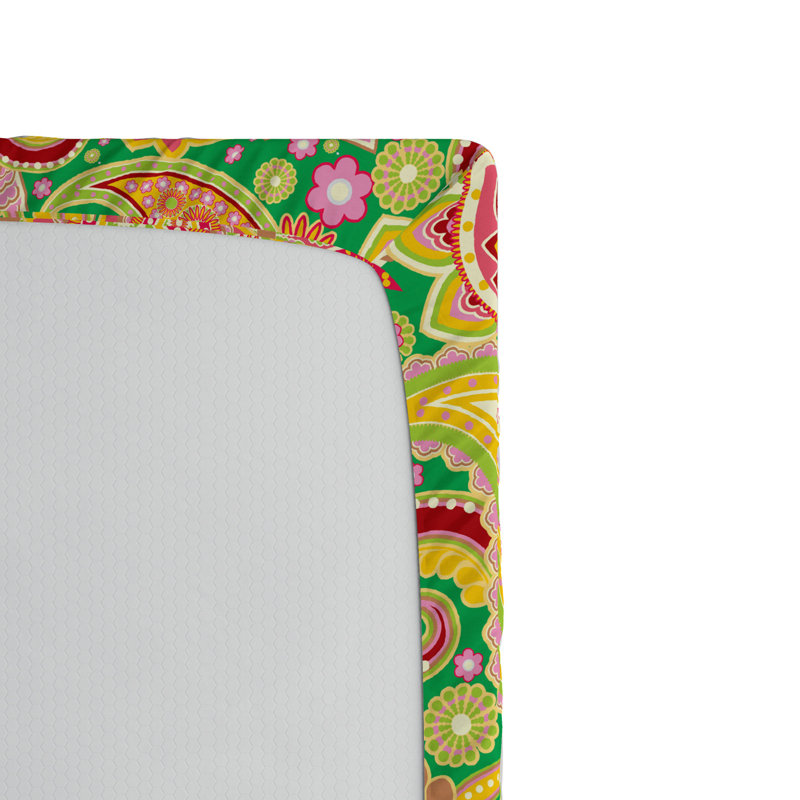 Microfiber Paisley Fitted Sheet, Full Fitted Sheet, Green Paisley