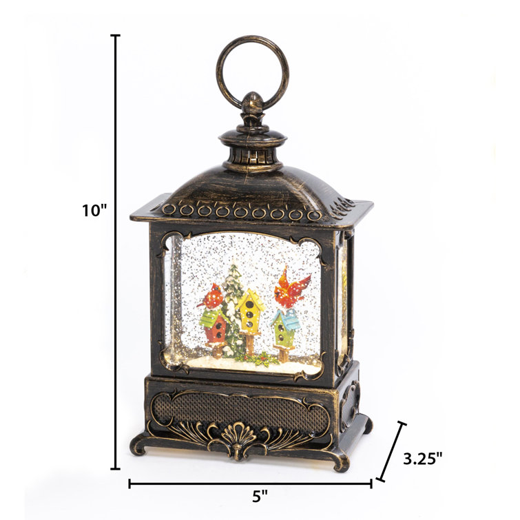 Vintage Decorative Lanterns Battery Powered LED, with 6 Hours  Timer,Indoor/Outdoor,Small Lanterns Decor for Christmas,black-1pc