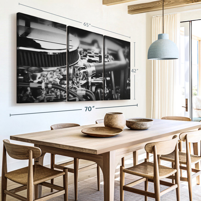 Muscle Car Engine Canvas Print, 42" H x 65" W