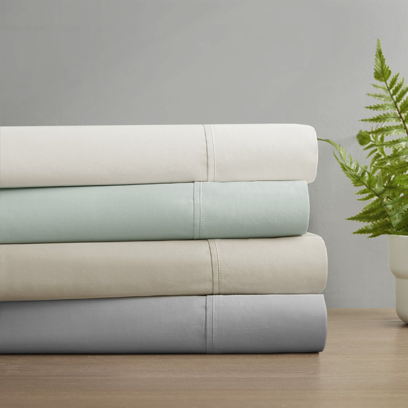 Farwell 300 Thread Count Cotton Deep Pocket Sheet Set, Queen, Taupe