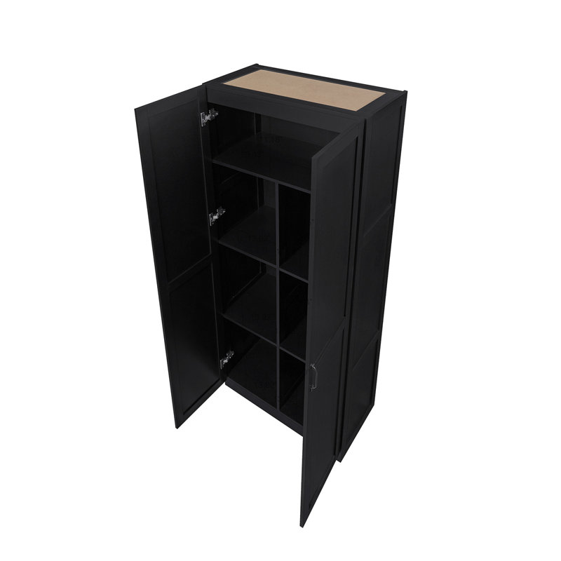 Armoire de rangement noire Hopkins 30 po (7 tablettes), Noir
