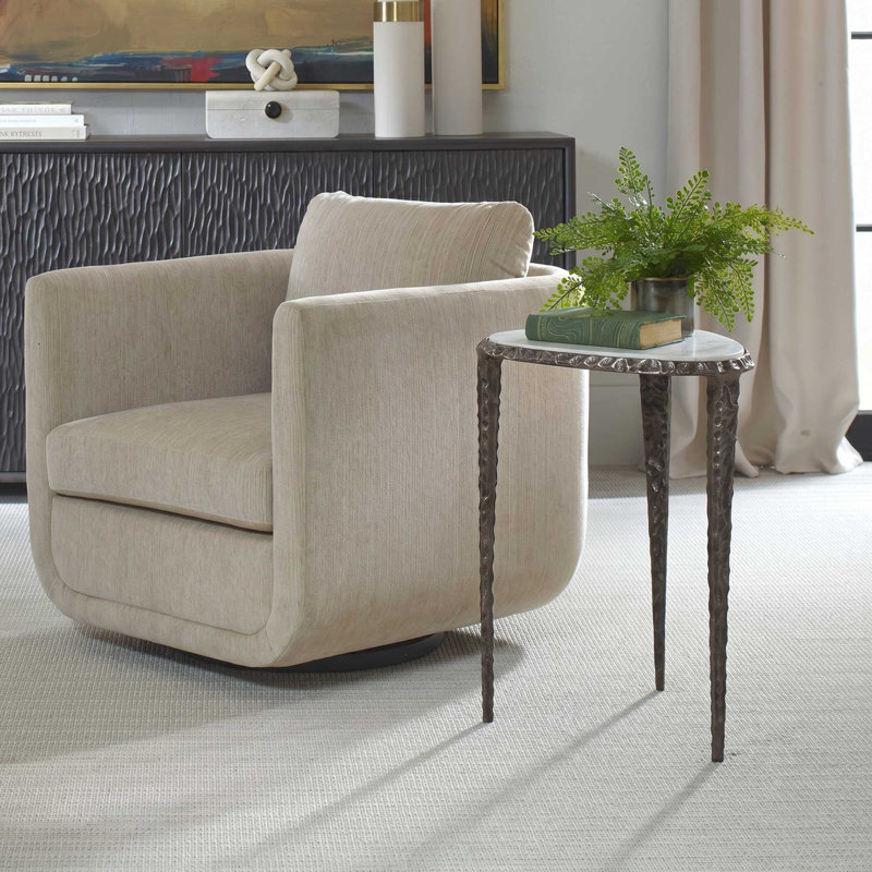 Table d'appoint en marbre blanc Arnold