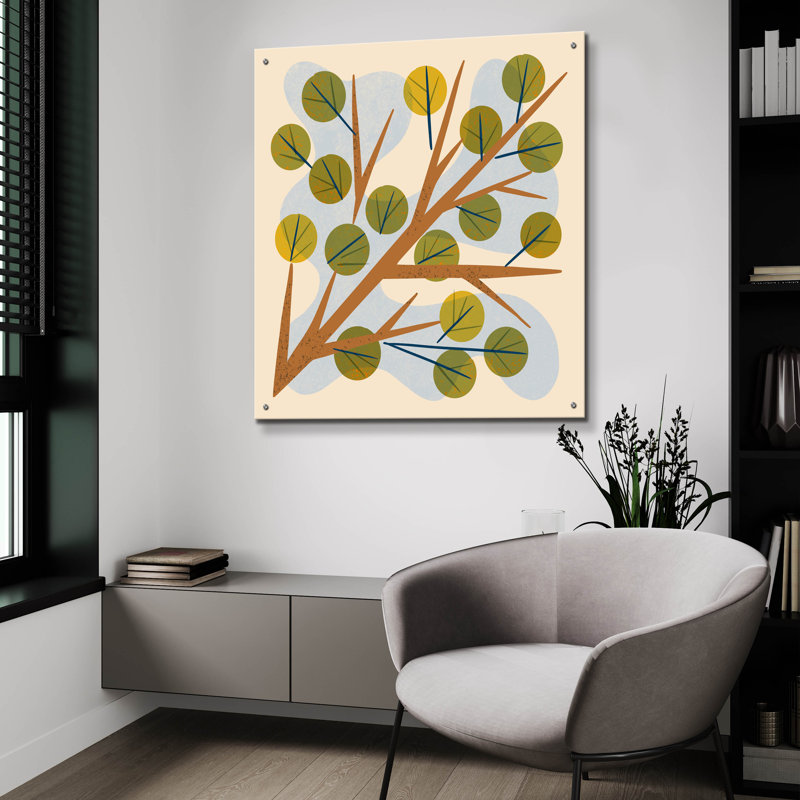  «Branch and Leaves» par Renea L. Thull, art mural en verre acrylique, 36 po x 36 po, H 36 po x l 36 po