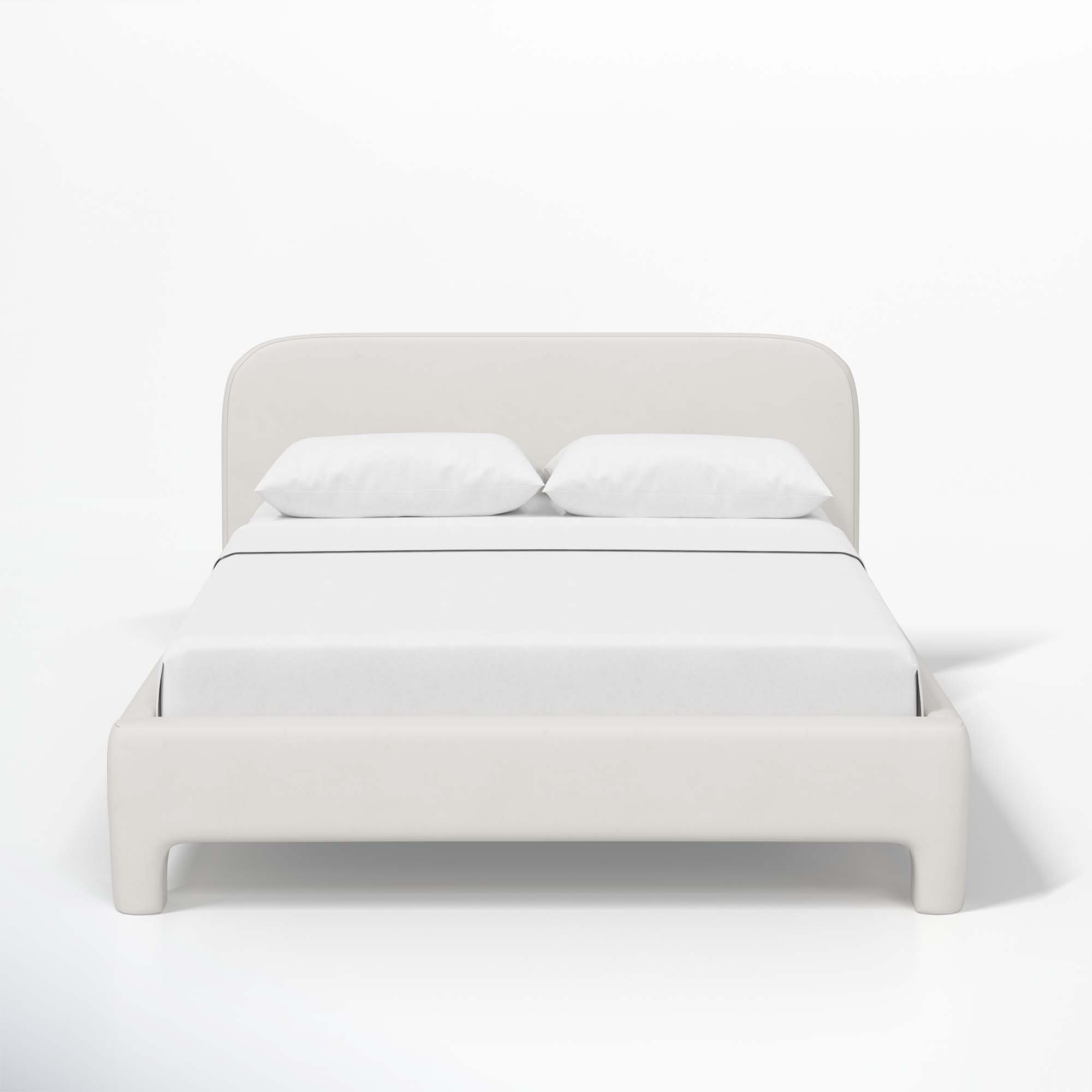 Illy Upholstered Bed, Bella Light Gray Performance Velvet, Queen