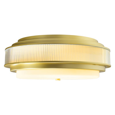 Plafonnier encastré 5 lumières or satiné