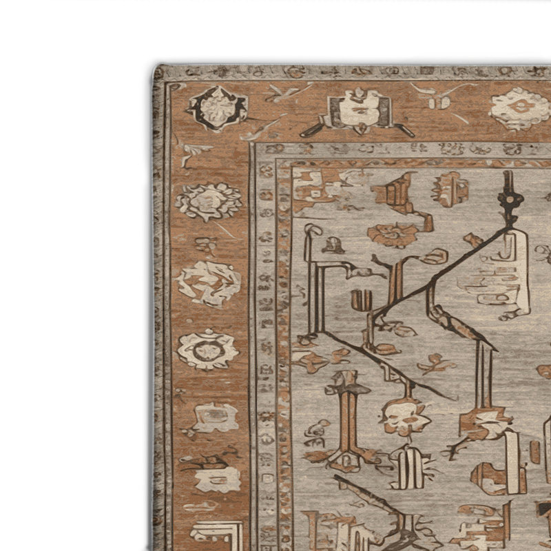Tapis turc intérieur et extérieur brun, Rectangulaire 2 pi x 3 pi