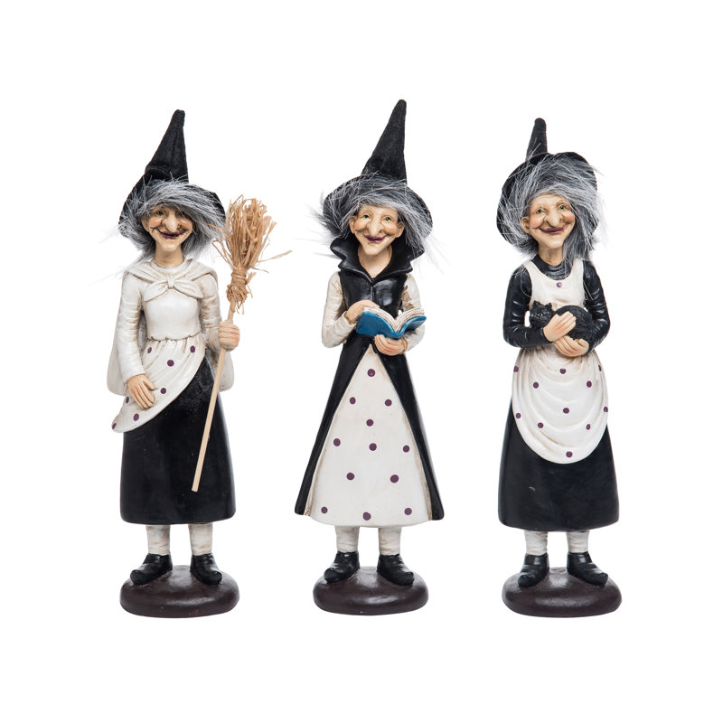 Ensemble de 3 figurines en résine pour cheveux d'Halloween décoratives multicolores, parfaites pour une utilisation à l'intérieur