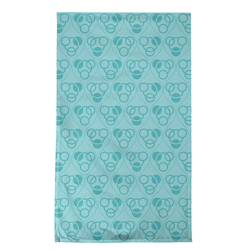 Torchon Circles and Waves, Aigue-marine, Croisé en coton