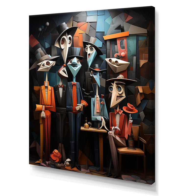 «Music Performance Cubist Portrait III - Theatre», art mural, Toile tendue, H 20 po x l 12 po