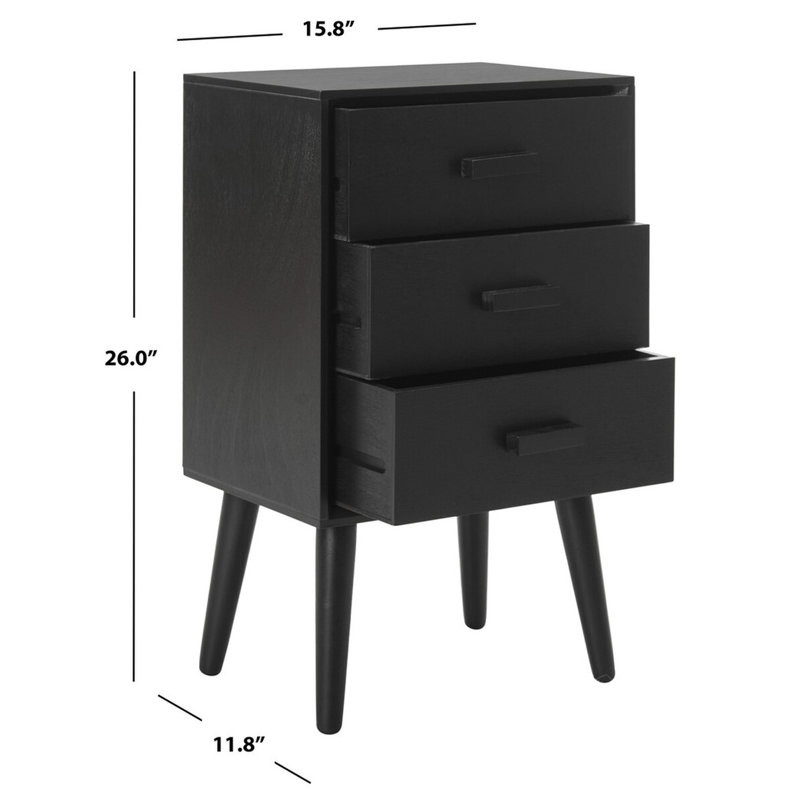 Élégante commode d'appoint Coulanges, Noir