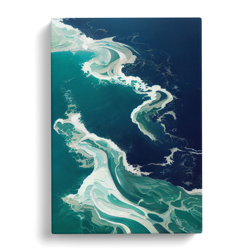 CAN-V0523-1614X Ocean Marbling - Wrapped Canvas Print, 60cm H x 40cm W x 3cm D