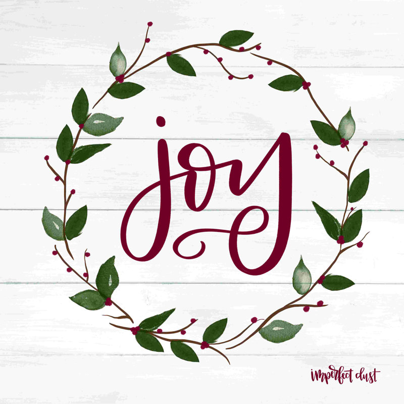 Joy, art textuel sur toile tendue, H 20 po x l 20 po