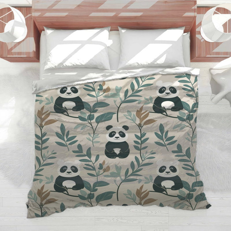 Panda Leaf Pattern Comforter, King