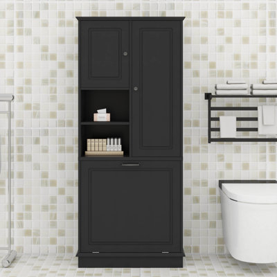Grande armoire de rangement avec portes, tablette réglable et grand panier rabattable