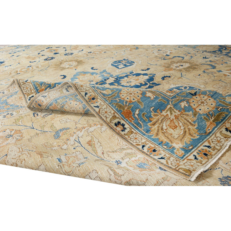 Hand Knotted Area Rug, Turkish Floral Pattern Carpet, 100% Wool