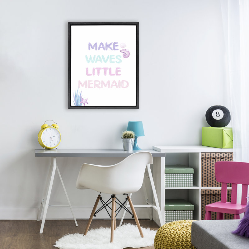 Cadre flottant Make Waves Little Mermaid, design par Kim Allen, Noir, H 21 po x l 17 po