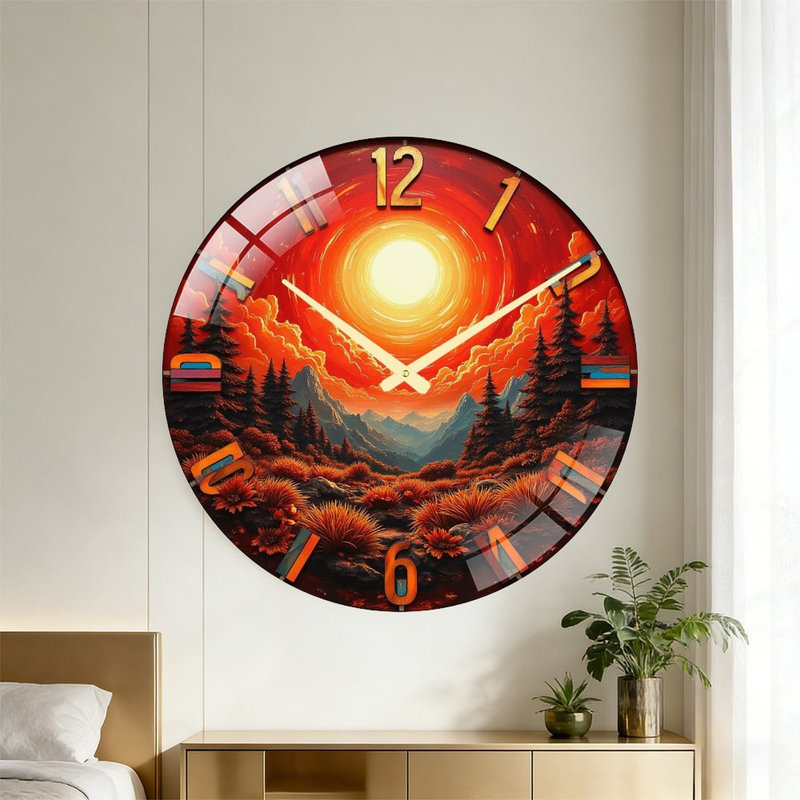 Horloge murale Sunset Mountain