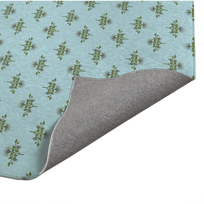 Tapis de bureau léger antidérapant Flora, H 0,1 po x l 84 po x P 60 po, Bleu