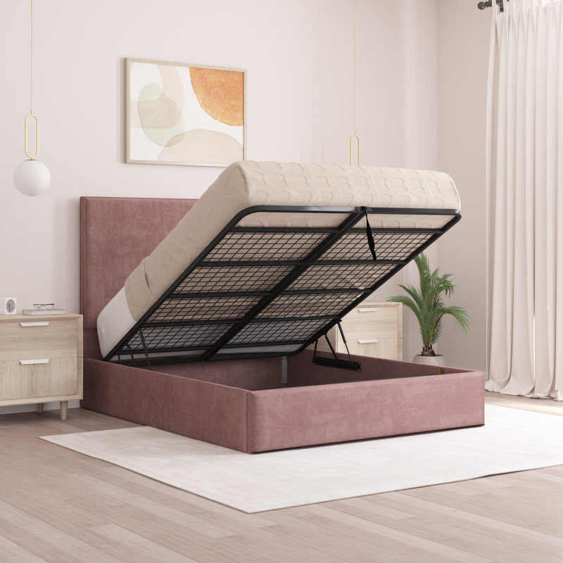 Bibian Upholstered Ottoman Storage Bed, Lilac, Single (3')