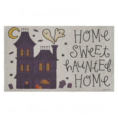 Tapis de porte Spooky Pals Sweet Haunted Home, par Lindley Wiesner, 18 po x 30 po