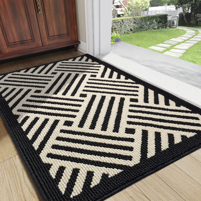 Premium Indoor Outdoor Doormat,Machine Washable Low Profile Non-Slip Rug for Front Back Door,Entry