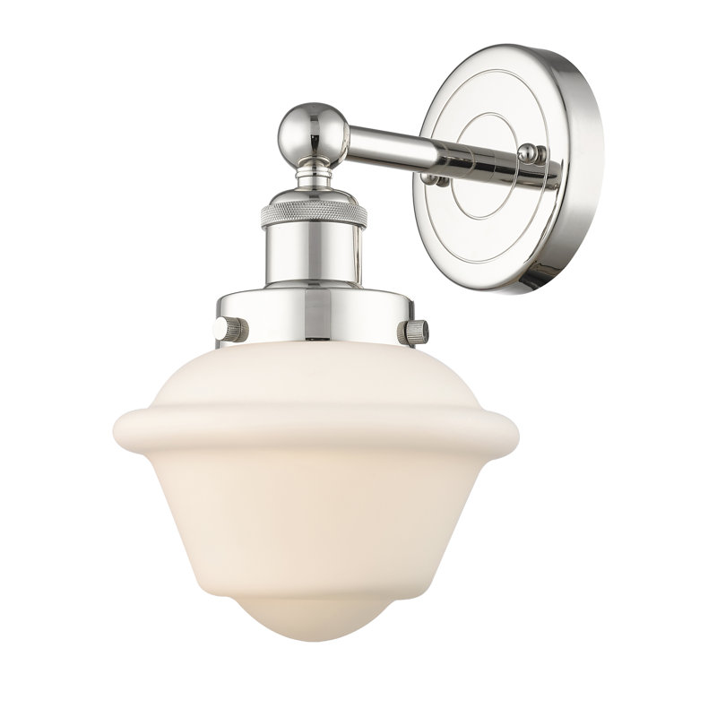 Wimer Armed Sconce, Matte White, Polished Nickel