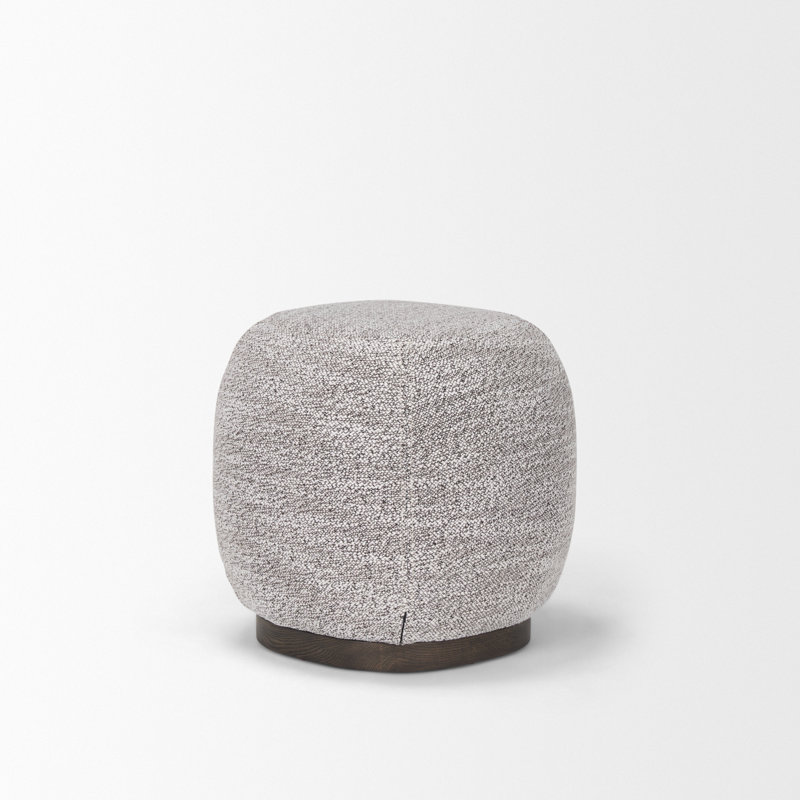 Pouf rond de 18,1 po de largeur, Gris, Gris foncé