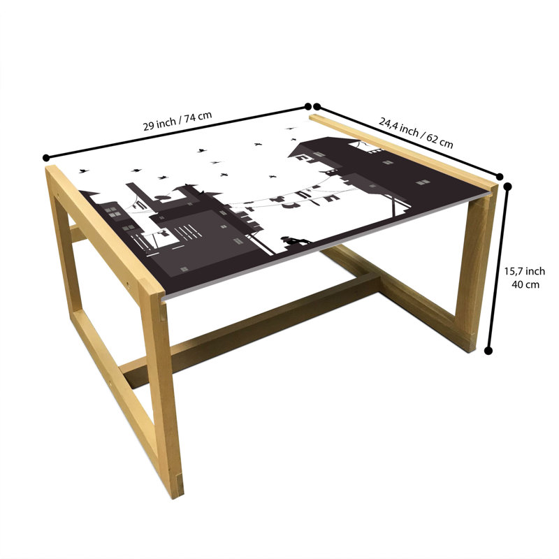 Iosef Sled Coffee Table, 40cm H x 74cm W x 62cm D