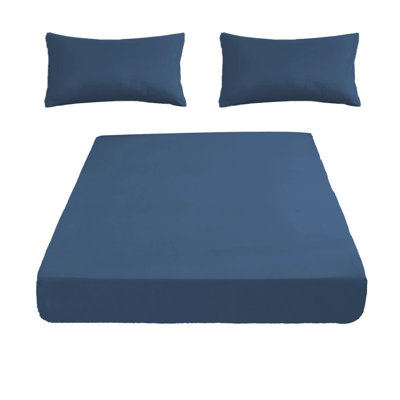 polyester bedskirt 78.74x70.86in Fitted Sheet And 1pair Double Bed Fitted Sheet Piece Non Sliped Fixed Bed Cover All Inclusive Mattress Protection Bed Cover Soft Fiber Suitable