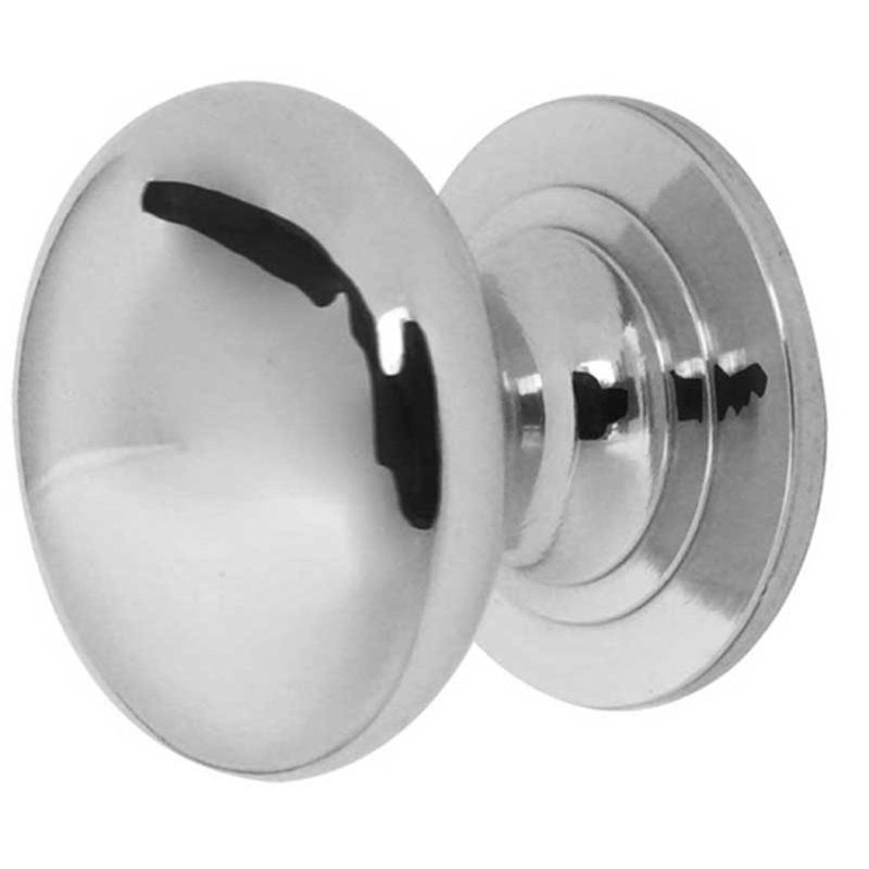 50mm Diameter Mushroom Knob, Polished Chrome