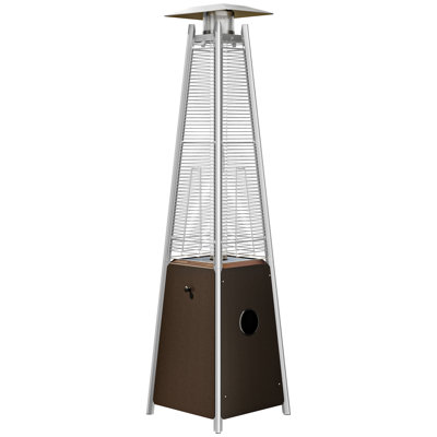 Balconera Patio Heater, 48,000 Btu Outdoor Pyramid Patio Heater, Quartz Glass Tube Propane Heater With Cover And Wheels -  WFCFTPLFP0002-2