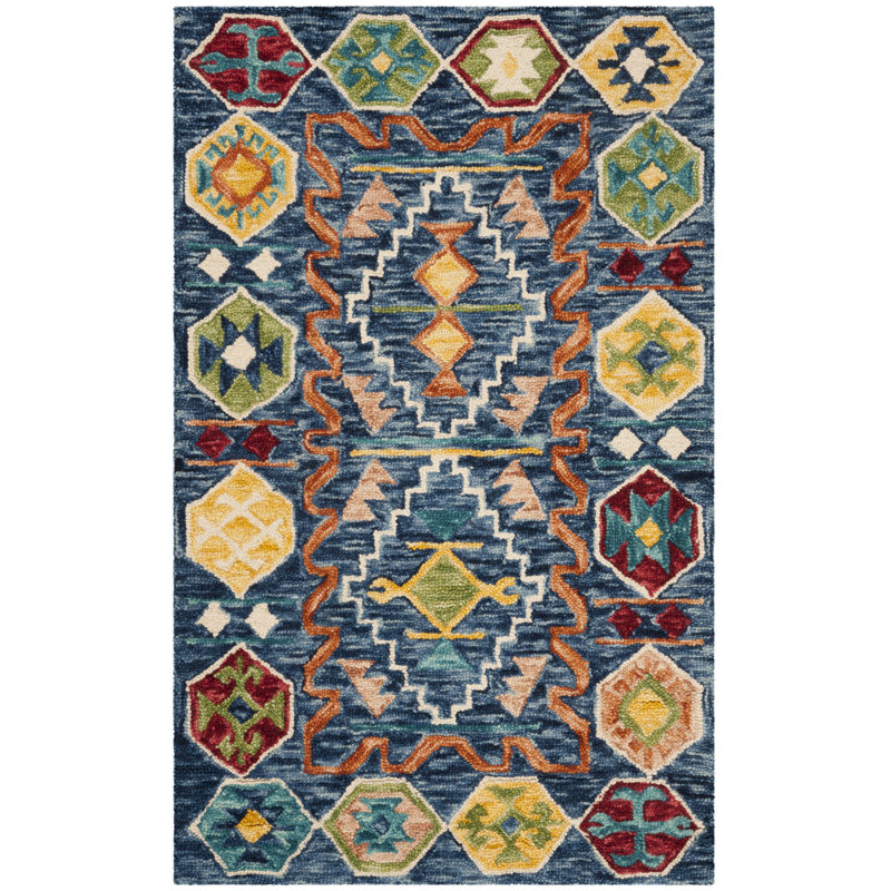 Deyoung Hand Tufted Wool Southwestern Rug, Rectangle 3' x 5'