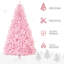 Arbres de Noël artificiels roses de 7 pi, avec ouverture automatique, base en acier, forme large pour la décoration intérieure de Noël