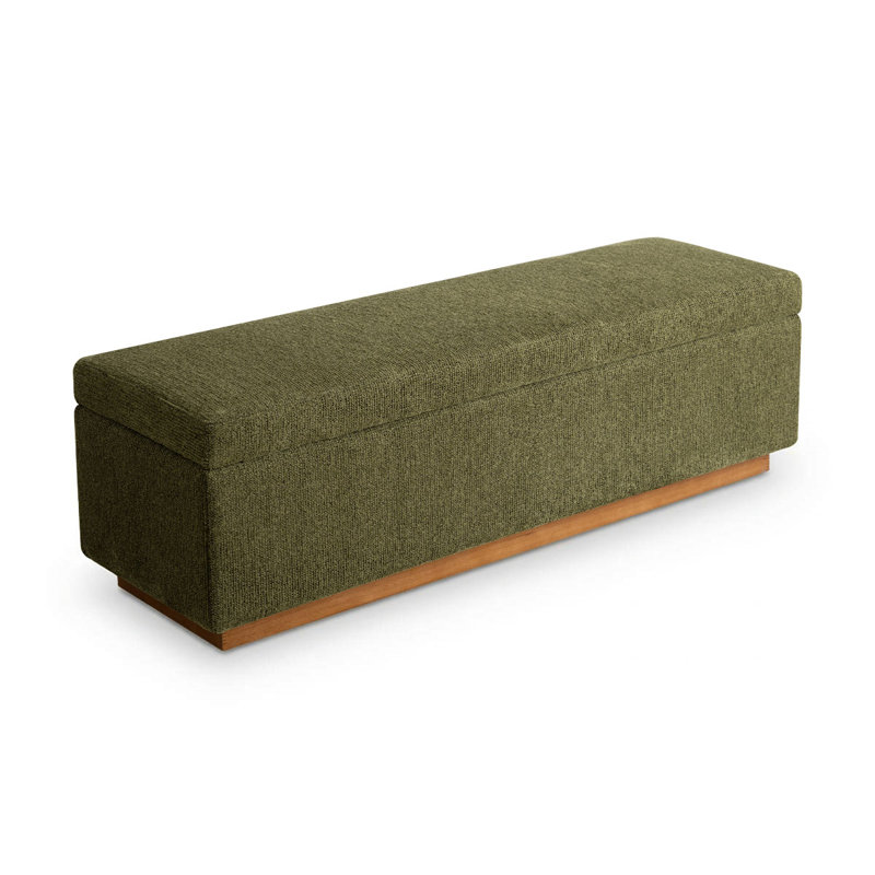 Banc de rangement rembourré 60 po Modern, Vert