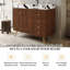 Meuble-lavabo autoportant moderne 36 po avec 1 armoire et 5 tiroirs, comptoir en pierre frittée, lavabo en céramique et pieds en acier inoxydable-1980152395-2036382739