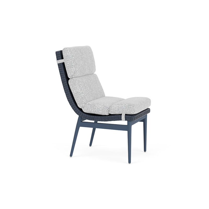 Cascade Outdoor Dining Side Chair, Burson Domino, Denim Blue