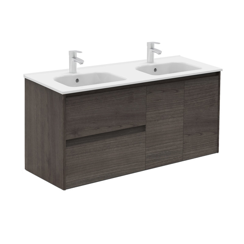 Ambra 48'' Samara Ash Wall-Mounted Double Bathroom Vanity Set