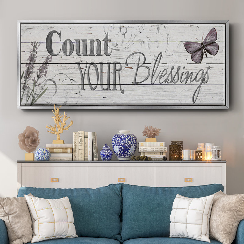 «Count Your Blessings», toile encadrée, H 8 po x l 20 po