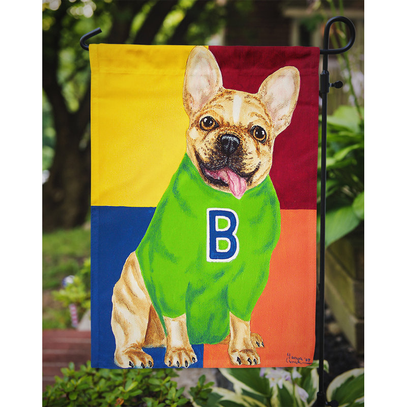 Drapeau de jardin french bouledogue go team, H 15 po x l 11 po