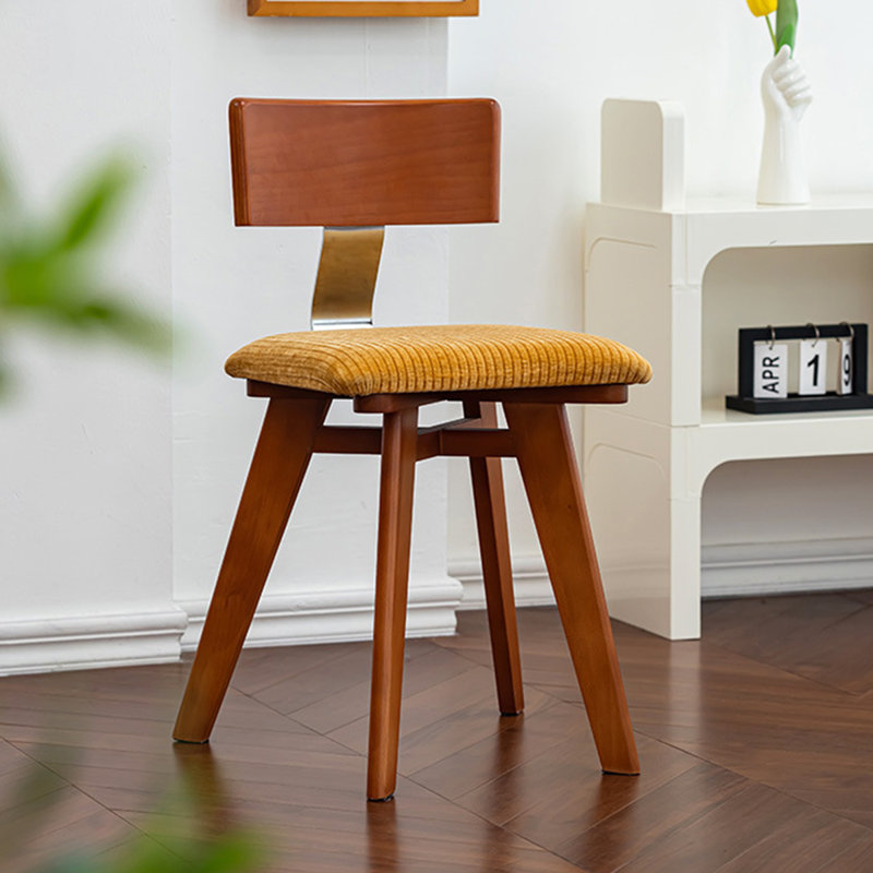 Chaise d'appoint à dossier à lattes orange (ensemble de 2)