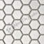Carreau de mosaïque en porcelaine nid d'abeille blanc mat 1 po x 1 po Licata