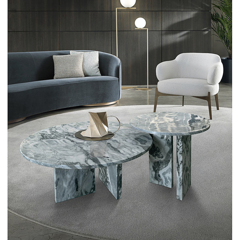 Ensemble de tables basses en marbre naturel, Blue/Gray