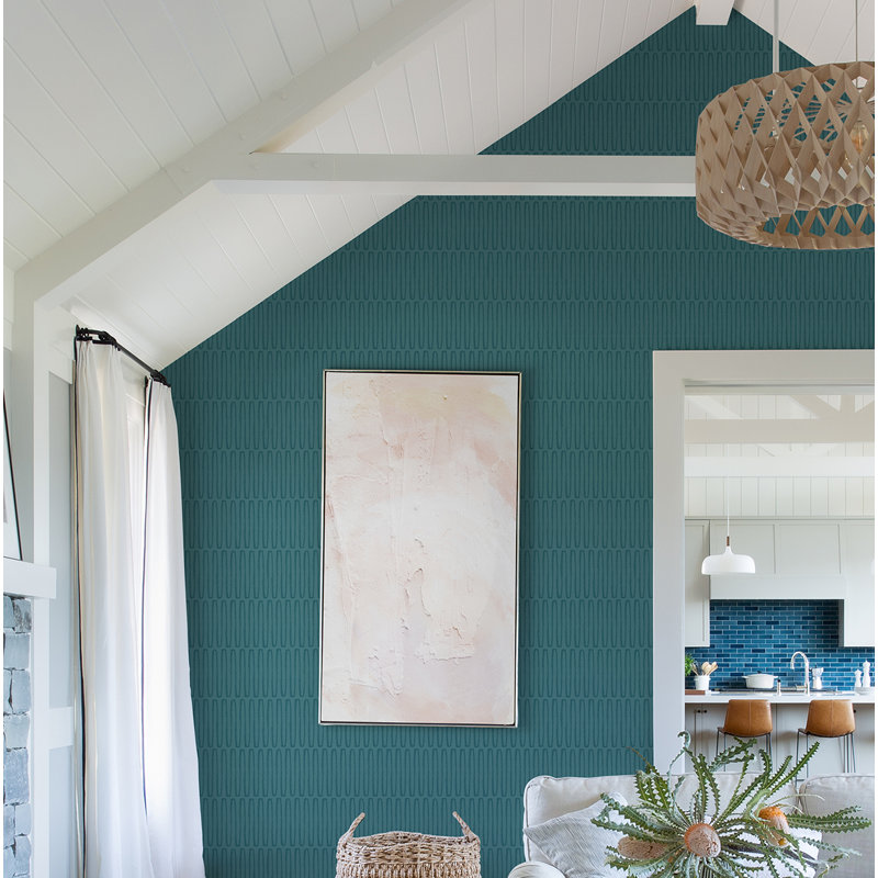 Hannah Geometric Wallpaper Roll, Teal