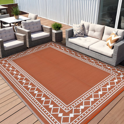 Tapis d'extérieur réversible imperméable en plastique
