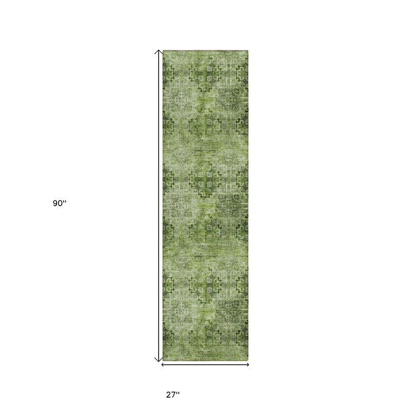 Tapis de couloir intérieur vert 8 po